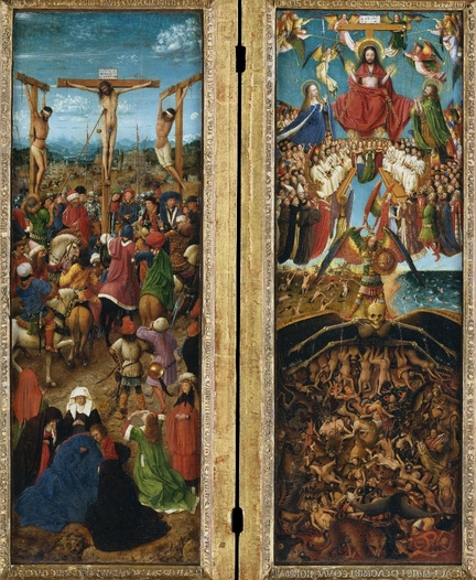 Diptyque Crucifixion et Dernier Jugement (vers 1440-1441), huile sur panneau bois transférés sur toile, panneau: 56,5 x 19,7 cm, Metropolitan Museum of Art, New York - USA