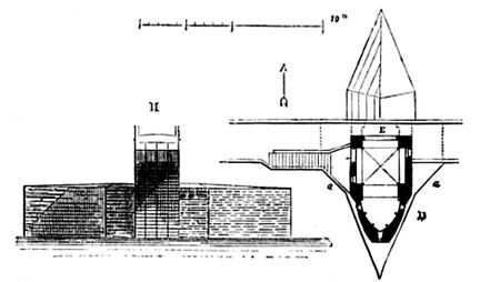 Plan de la pile portant la chapelle Saint Nicolas du pont Saint-Bénézet
